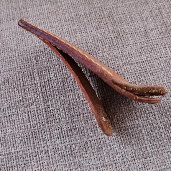 Louis Vuitton Name Tag Tan Genuine Leather Luggage Tag Made in France - Picture 5 of 10